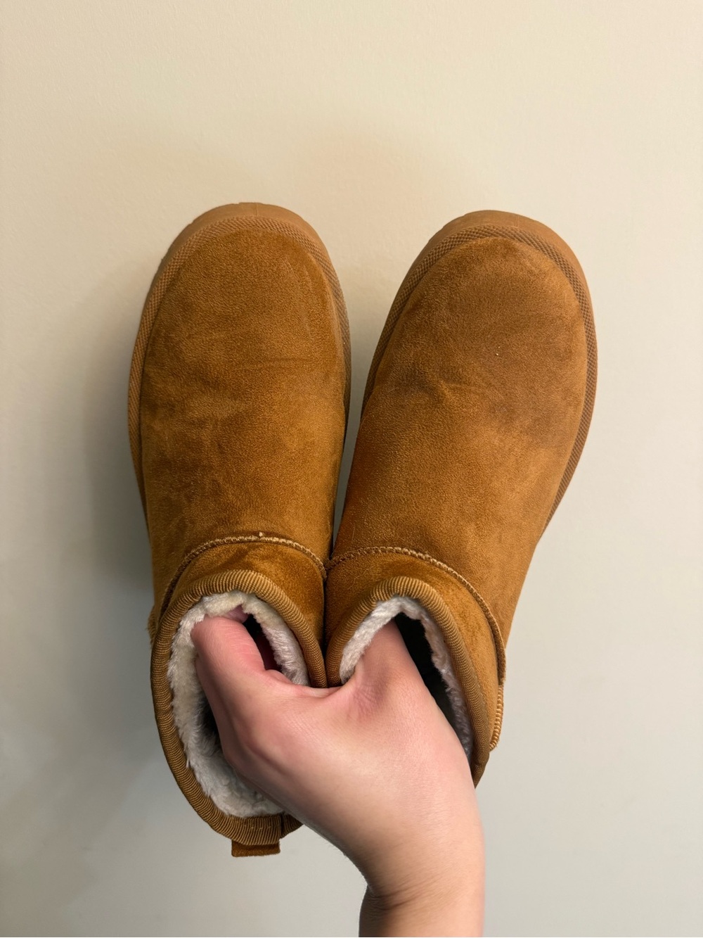 Suede Platform - Lined Fur Ankle Boots - Chestnut - Picture 2 of 5